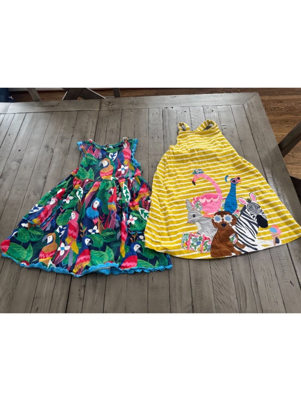 Mini Boden Size 5-6 Kids Girls Lot Bundle of 2 SunDresses Dresses Animal Print
